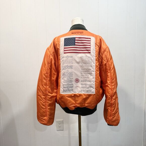 VTG Alpha Industries MA-1 Bomber Jacket Men's L Flyer's Intermediate Reversible - Picture 6 of 13